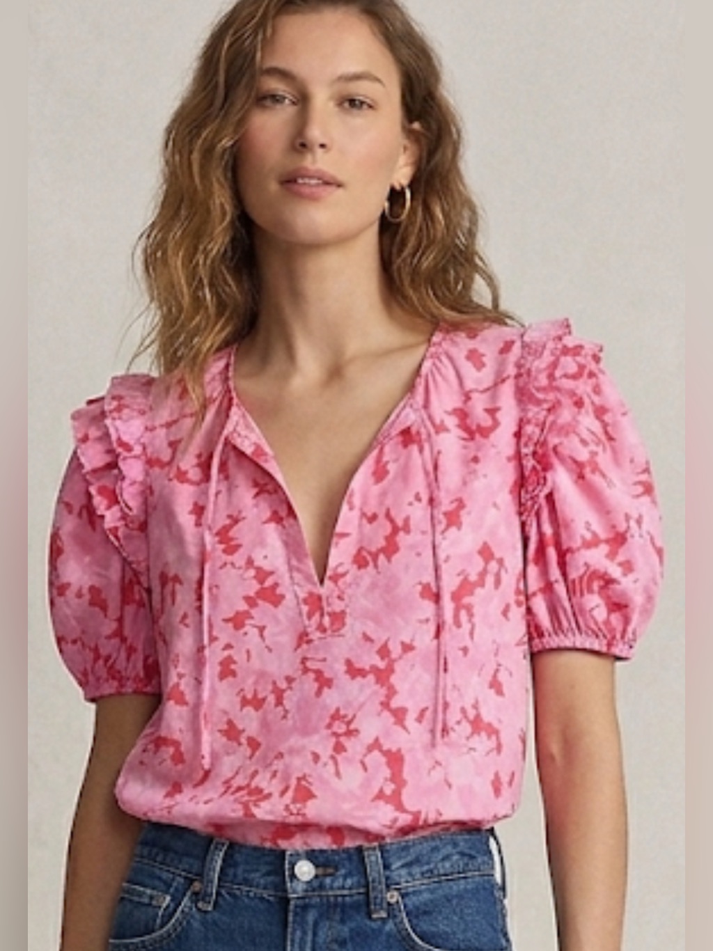 Karlie Pull-Over V-Neck Blouse